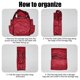 thumbnail image 4 of Bolsa de compras plegable impermeable con bloque de color y bolsillo lateral para botella de agua, gran capacidad, almacenamiento portátil, uso unisex, 4 of 6