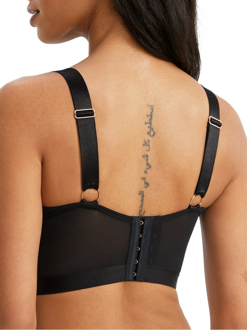 AMERI INDIA EMBROIDERY BUSTIER ブラックF India Underwired Bustier in Black | Pour Moi Clothing