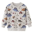 thumbnail image 3 of Sopiago Sweatshirt For Boys Cotton Crewneck Truck Shirt Dinosaur Long Sleeve Pullover Tops Tees Light Gray,7 Years, 3 of 7
