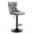 thumbnail image 6 of Gray Velvet Barstools with Hand - pulled Buttons and Rivets / Ideal for Kitchen, 6 of 6