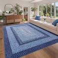 thumbnail image 4 of Nanan 8'x10' Braided Print Area Rug Non Slip Farmhouse Carpet, Washable Rug Non Shedding Stain Resistant Indoor Mats for Living Room Bedroom Nursery Office, Navy Blue, 4 of 8