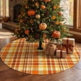 thumbnail image 6 of Fall Tree Skirt,Plaid Pattern Circular Christmas Tree Base Decorative Cover for Home Seasonal Decor Livingroom Holiday Styling, 6 of 8