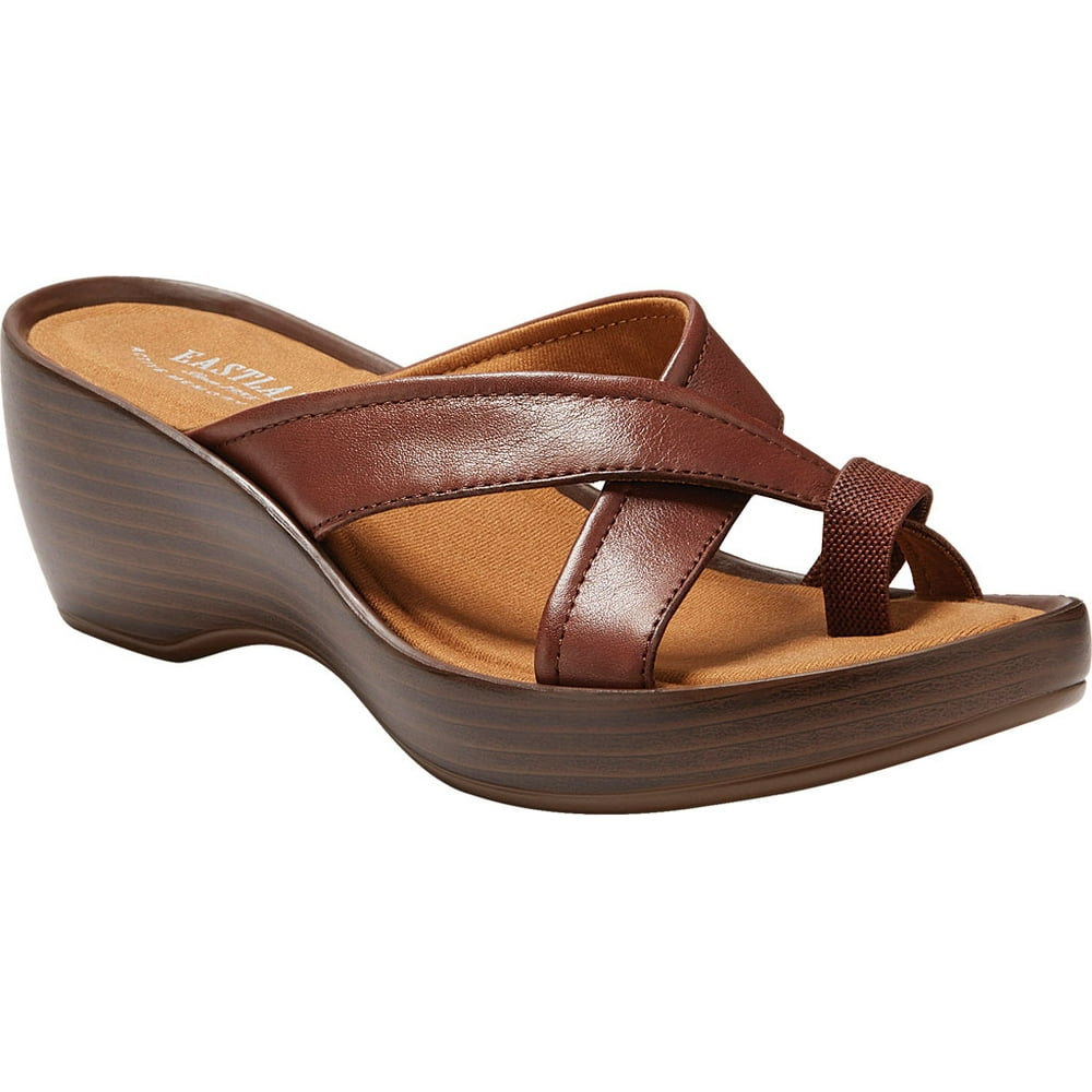 Eastland Women's Eastland Willow Wedge Sandal Walnut Leather 8 W