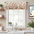 thumbnail image 2 of Yellow and Valance Curtain Red Poppy Watercolor Floral Plants Retro Linen Window Valances Rod Pocket Short Curtains Window Treatments for Kitchen Bedroom Bathroom Laundry 60" x 14", 2 of 9