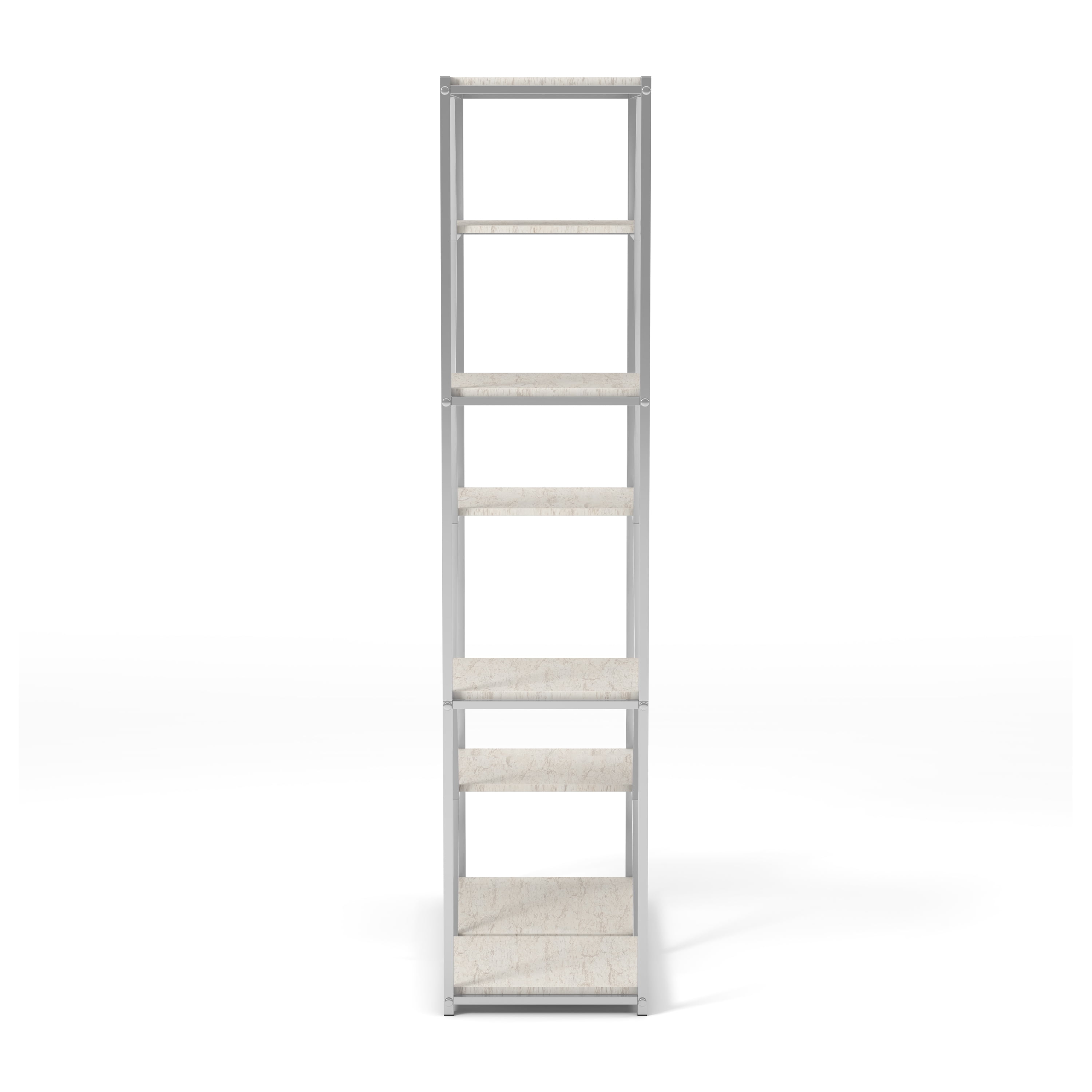 Furniture of America Liponia 7-Shelf Bookcase, Chrome