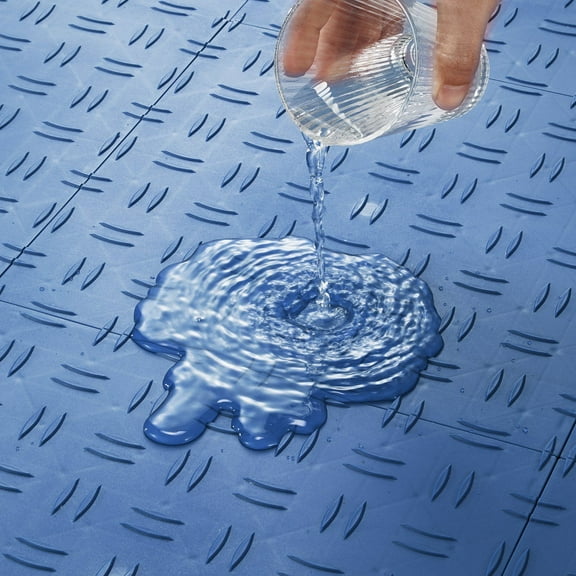 Interlocking Garage Floor Tiles, 12x12 Inch, 50-Pack - Non-Slip, Durable & Easy Install, for Garage, Basement, Workshop - Blue