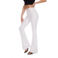 thumbnail image 2 of Vaqueros acampanados elásticos de curva de forma completa para mujer, color blanco, 6 de largo, 2 of 5