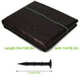 thumbnail image 2 of Famyfamy Weed Membrane Sheet Mat Plastic Mulch Ground Cover Breathable Weave Fabric Black PP Garden Landscape Woven Grass Cloth with 12pcs plastic floor nails/11cm, 2 of 20