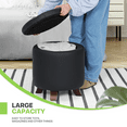 thumbnail image 5 of Magshion Storage Ottoman with Padded Seat, Modern PU Leather Footrest, Round Seat stool for Living Room Bedroom , Black, 5 of 8