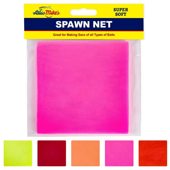 Atlas Mike's Spawn Net, 3" x 3" for Bait Sacs, Eggs, Liver, and Soft Bait, Assorted Colors, 250 Count