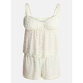 thumbnail image 5 of No Boundaries Woven Cami Top and Shorts Sleep Set, 2-Piece, Women's XS-XXL, 5 of 5