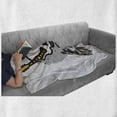 thumbnail image 5 of Rock and Roll Soft Flannel Fleece Throw Blanket, Pattern of Human Skull and Guitar Music, Cozy Plush for Indoor and Outdoor Use, 60" x 80", Grey Mustard, by Ambesonne, 5 of 5