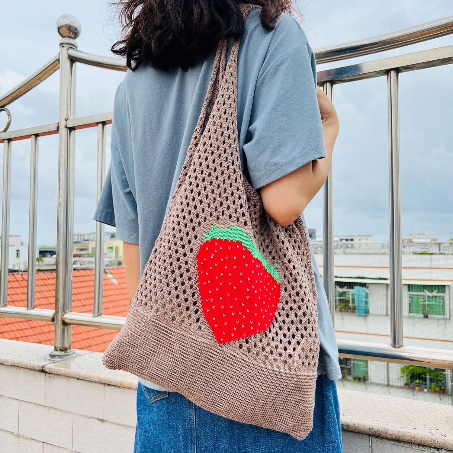 Kukuzhu Crochet Tote Bag Aesthetic Tote Bag Aesthetic Y2k Tote Bag Aesthetic Y2k Cute Tote Bags Aesthetic