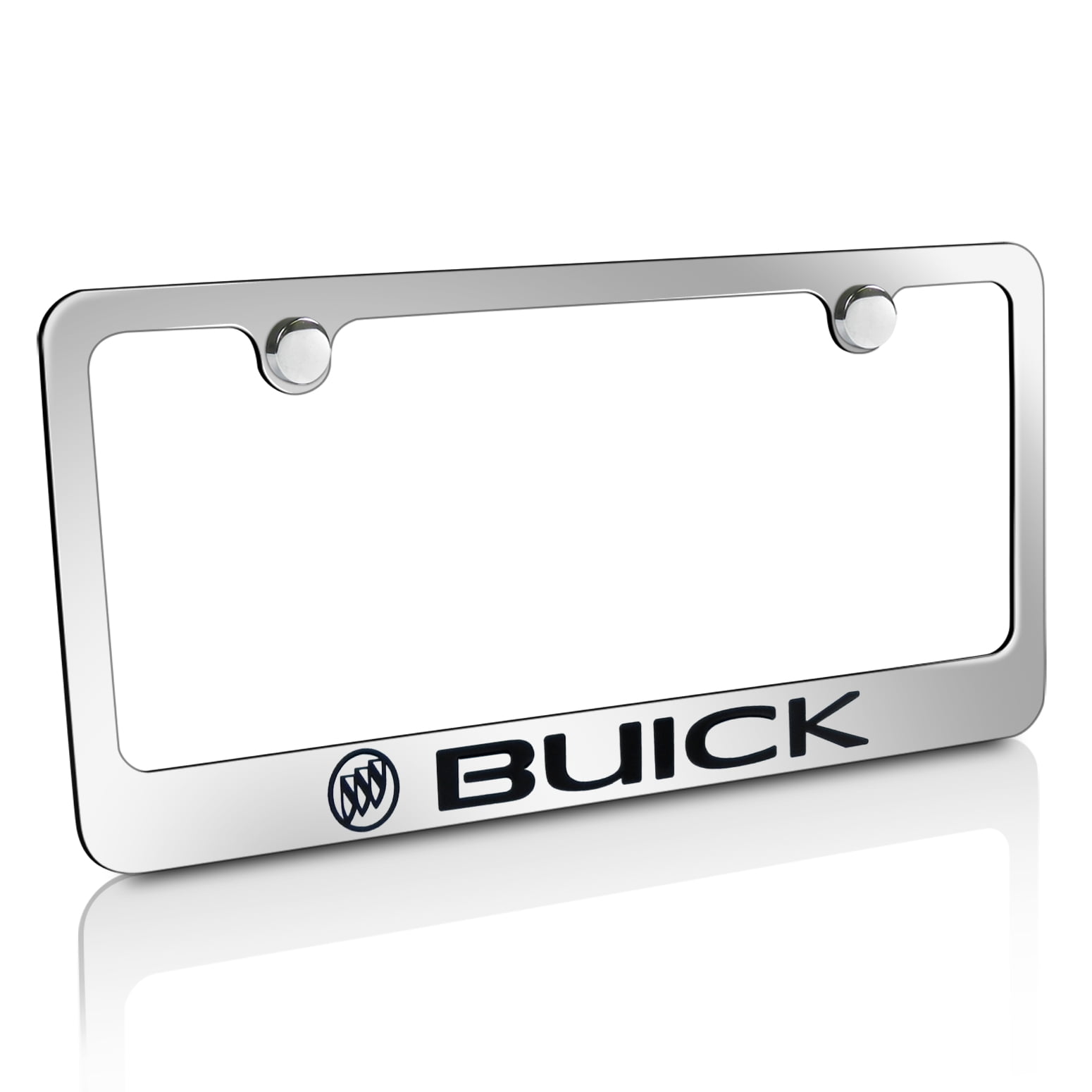 Buick LaCrosse Chrome Plated Metal Top Engraved License Plate Frame Holder