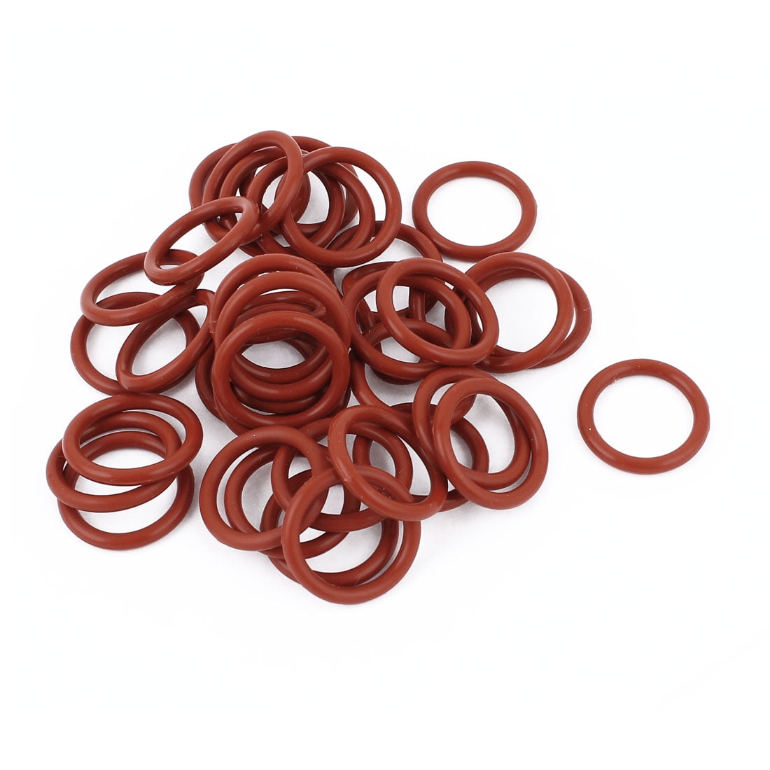 40 Pcs Brick Red Rubber 25mm x 19mm x 3mm Oil Seal O Rings Gaskets Washers