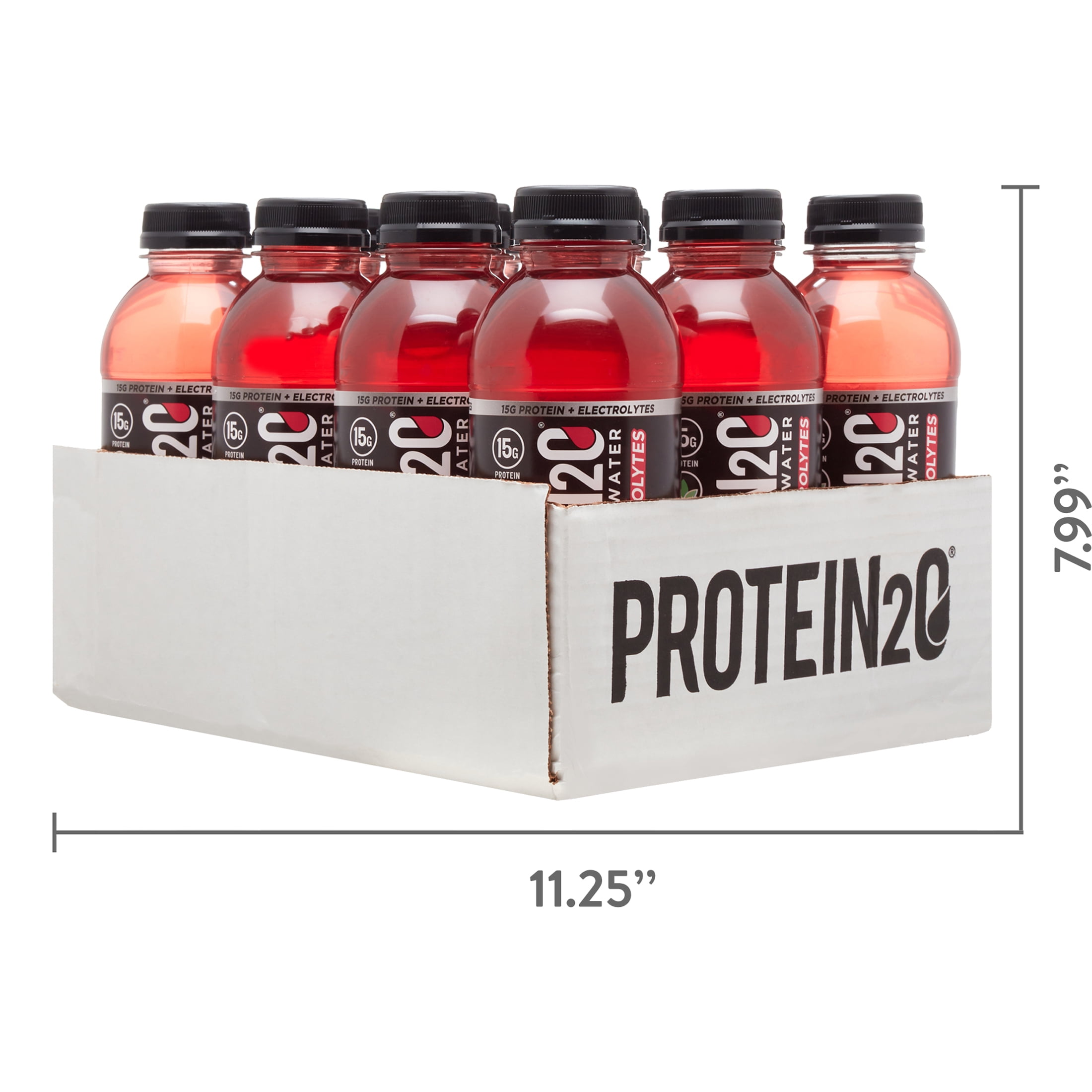 Protein2o Whey Protein Infused Water Plus Electrolytes, Strawberry Banana, 16.9 fl Oz (Pack of 12)