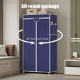 thumbnail image 4 of Freestanding Cloth Wardrobe, Bedroom Storage Cabinet with Hanging Rod, Portable Closet Organizer for Clothes Shoes and Bags, Easy Assembly Space Saving, 4 of 6