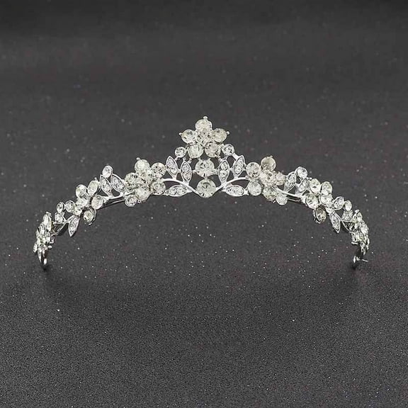 Zhuge Wedding Tiara for Bride Princess Tiara Headband Bridal Crown,Crystal Rhinestone Hair Jewelry Decor for Queen Girl Bride Birthday Prom Wedding Pageant Halloween Costume Party(Silvery)