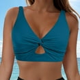thumbnail image 2 of wamacs Women Adjustable Tank Bikini Top Athletic Bathing Swimsuit Top V Neck for Teen Girls Summer Pool Sexy Swimwear (Blue,M), 2 of 9