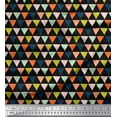 thumbnail image 1 of Soimoi Black Moss Georgette Fabric Triangle Geometric Fabric Prints By Yard 42 Inch Wide, 1 of 3