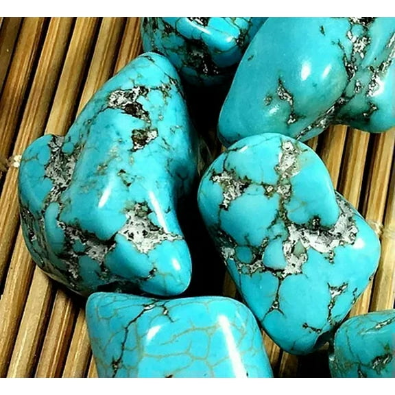 U8MO 13x18mm Pretty Blue Turquoise Nugget Loose Beads 16"