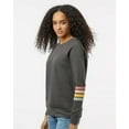 thumbnail image 2 of MV Sport W23152 Women's Striped Sleeves Crewneck Sweatshirt-Charcoal-M, 2 of 6