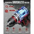 thumbnail image 3 of Brushless Power Drill Set, 20V Cordless Drill Driver Kit with 2.0Ah Battery and Charger, 3/8-Inch Metal Chuck, 355 In-lbs Torque, 2-Variable Speed, 26 Position and 22pcs Accessories, 3 of 4