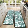 thumbnail image 4 of Kitchen Rugs Sets Of 2,Teal Daisy Flower Pattern Anti Fatigue Kitchen Mat Rugs Non Slip Washable,Decorative Kitchen Floor Mats for Kitchen,Sink,Laundry,17"x47"+17"x47", 4 of 5