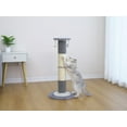 thumbnail image 4 of Home4Cat 31.1"Heavy Duty Sisal Rope Covered Cat Scratching Post with Two Interactive Toys,Gray/Beige, 4 of 9
