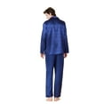 thumbnail image 3 of Onimisc Men Satin Silk Pajamas Sets Long Sleeve Sleepwear Button-Down PJs Sets Two-Pieces Loungewear with Pockets, 3 of 7