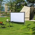 thumbnail image 1 of LOVEVERWholesale Projector Screen 130 /110 Inch  Movie Projector Screen 16 9 Foldable Portable Anti-Wrinkle Indoor Outdoor Projection For Home  Party  Office  Classroom, 1 of 8