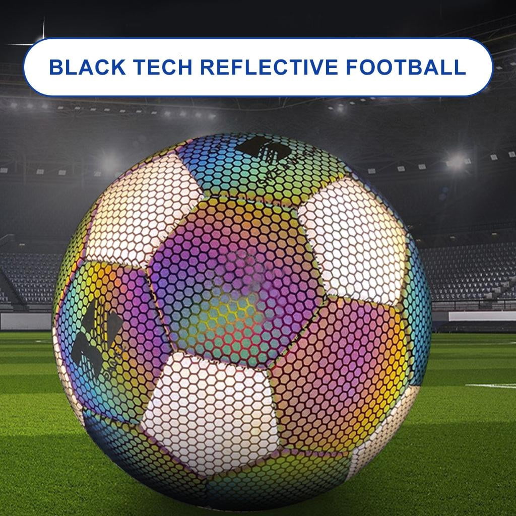 hejhncii Luminously Colorful Soccer Balls Reflective Football Glowing Standard Size Soccer