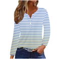 thumbnail image 2 of RXIRUCGD Hauts Décontractés à Rayures Manches Longues Col en V pour Femmes, Jaune, Taille : S, 2 of 5