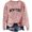 Pink, variant on Sweater for Women, Round Neck Sweaters for Women, Letter Printed Long Sleeve, Autumn Winter Casual Comfort