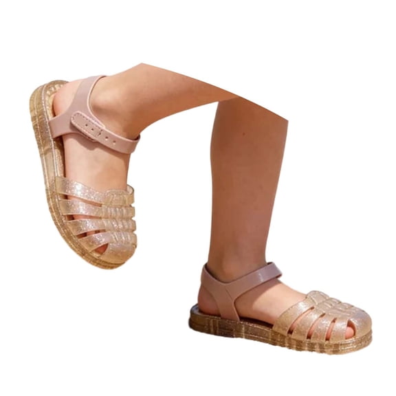 WERYOUNG Girls Fashion Jelly Sandals Lightweight Soft Sole Open Toe Beach Shoes For Toddlers Kids Outdoor Play Comfortable Footwear