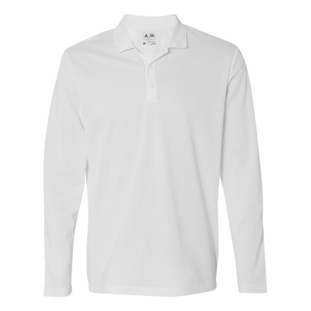 Peregrinación Condensar paso Adidas A186 Men's ClimaLite Long Sleeve Polo -White/Black-Medium -  Walmart.com