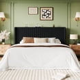 thumbnail image 3 of Einfach King Bed Frame, Upholstered Platform Bed with Wingback Headboard, No Box Spring Required, Black, 3 of 10