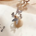 thumbnail image 3 of Ajustable Joyería para Mujeres Anillos Abiertos Ajustable Boda y Accesorios Chicas Volando Mariposas Anillo de Plata Anillo de Cristal, 3 of 8