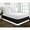 Black/White, variant on Luxury 1 Piece Split Corner Two Tone Tailored Bed Skirt, King Size 21 Inch Deep Pocket, 100% Egyptian Cotton, 800 Thread Count, Solid White/Purple Color.