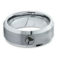 thumbnail image 2 of Tungsten Cat Dog Pet Lover Yin Yang Band Ring 8mm Men Women Comfort Fit Gray Bevel Edge Brushed Polished, 2 of 4
