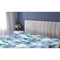 thumbnail image 5 of Ambesonne Springtime Floral Fitted Sheet, Watercolor Leafy, King Size, Pale Azure Blue Mustard, 5 of 5