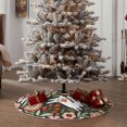 thumbnail image 4 of Fuzoiu Rabbits on Floral Print Christmas Tree Skirt,Xmas Christmas Decorations,Xmas Tree Mat for Farmhouse Holiday New Years Home Party Decor Tree Rugs-36", 4 of 6