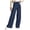 Dark Blue, variant on Womens Casual Wide Leg Dress Pants High Waist Tailored Button Down Trousers With Pockets Womens Elastic Waist Dress Pants