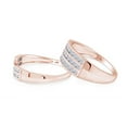 thumbnail image 3 of AFFY White Natural Diamond His And Hers Wedding Band Ring Set in 14K Rose Gold (1.13 Cttw), 3 of 6