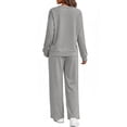 thumbnail image 3 of Fantaslook 2 Piece Womens Lounge Sets Casual Travel Outfits Fall Matching Sweatsuits Long Sleeve Sweatshirt and Wid Leg Pant Pajamas Set, 3 of 9