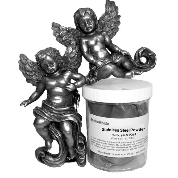 Stainless Steel Powder 325 Mesh - 1-lb. by ArtMolds Brand for Cold Casting and Inlay Work