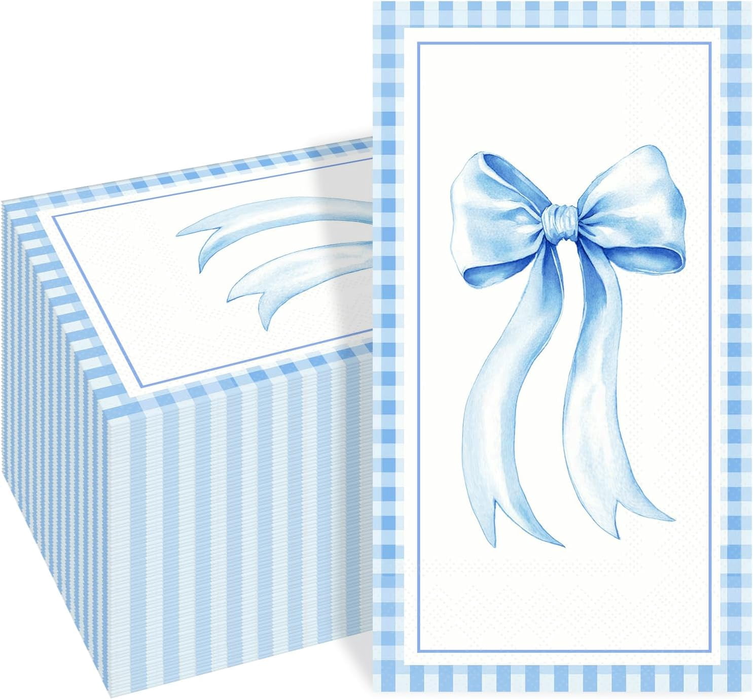 100 PCS Blue Napkins Disposable, Blue Floral Napkins, 3 Ply Printed Decorative Flower Guest Napkin, Chinoiserie Napkin, Bridal Shower Wedding Decorations, Birthday Table Party Supplies