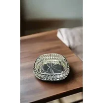 german silver set of 2 square tray for serving/ gift item, 5"