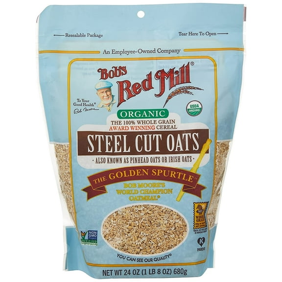 Bob's Red Mill Organic Whole Grain Steel Cut Oats 24 oz Pack of 2