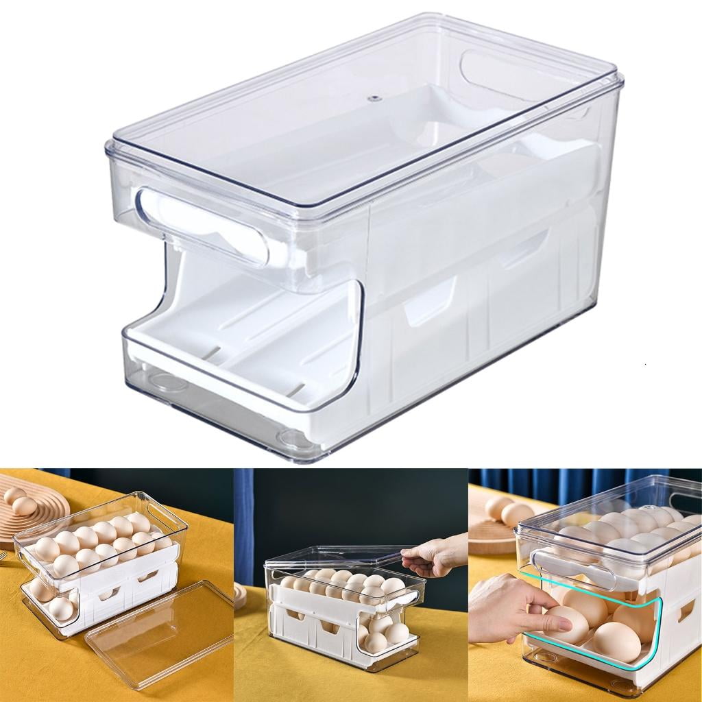 Convenient Double layer Slide Eggs Box Unique Automatic Scrolling Eggs Container